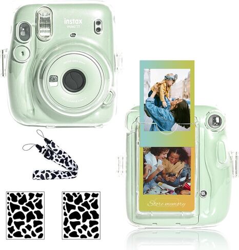 حافظة شفافة من wogozan لكاميرا Fujifilm Instax Mini 11 الفورية مع جيب صور مطور يحمل 10 أفلام على الظهر وحزام قابل للتعديل (شفاف) (بدون كاميرا) in Kuwait