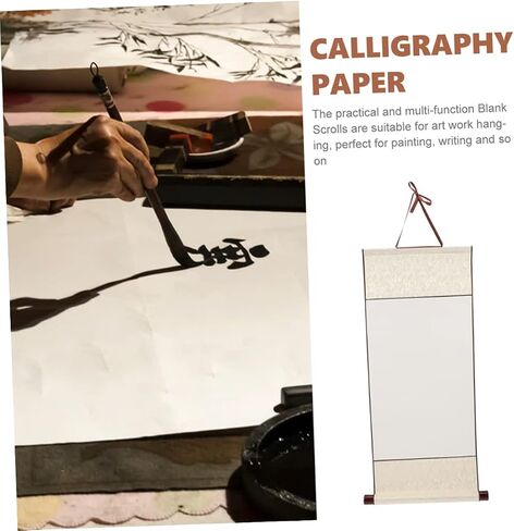 EXCEART 3pcs Blank Scroll Scroll Rice Paper Scrolls Painting Supply Calligraphy Scroll Paper Chinese Scroll Blank Paper Scrolls Blank Canvas Drawing Scrolls Handmade Paper White Four Feet in Saudi Arabia