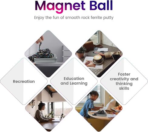 Magnetic Balls Putty Puzzle Anxiety/Stress Relief Toy Desk Fidget Toys Magnetic Stones, The Development of Promote Attention for Office Adult (500P Small) in Saudi Arabia