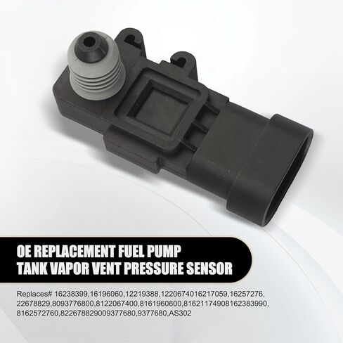 مستشعر ضغط خزان منفذ تنفيس بخار السيارة من Ajxn، تصميم متين مقاوم للماء، متوافق مع الجيل الثالث من دلفي، رقم OEM البديل #16238399، 9377680، 09377680، 16196060 (أسود) in Kuwait