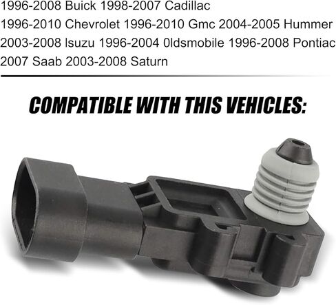 مستشعر ضغط خزان منفذ تنفيس بخار السيارة من Ajxn، تصميم متين مقاوم للماء، متوافق مع الجيل الثالث من دلفي، رقم OEM البديل #16238399، 9377680، 09377680، 16196060 (أسود) in Kuwait