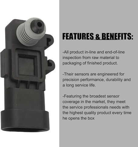 مستشعر ضغط خزان منفذ تنفيس بخار السيارة من Ajxn، تصميم متين مقاوم للماء، متوافق مع الجيل الثالث من دلفي، رقم OEM البديل #16238399، 9377680، 09377680، 16196060 (أسود) in Kuwait