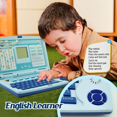 كمبيوتر محمول تفاعلي لتعليم اللغة الإنجليزية للأطفال - لعبة تعليمية مع شاشة LED (برتقالي) in Saudi Arabia