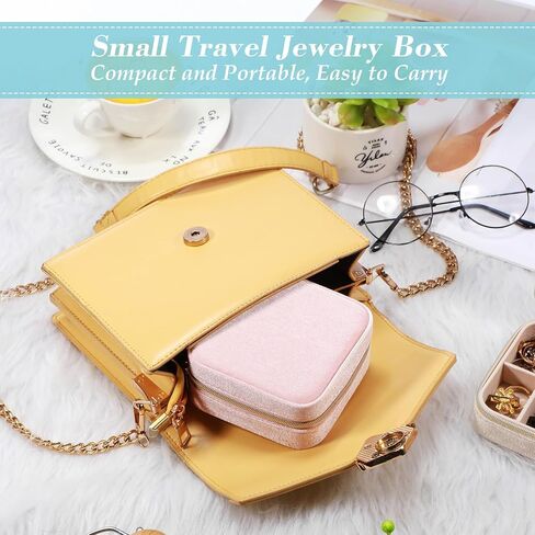 Kenning 12 Pcs Small Velvet Travel Jewelry Box Mini Jewelry Travel Case Portable Jewelry Organizer Pouches Bridesmaid Proposal Gift Boxes Earring Display Holder for Women Girls Gifts Accessories in Kuwait