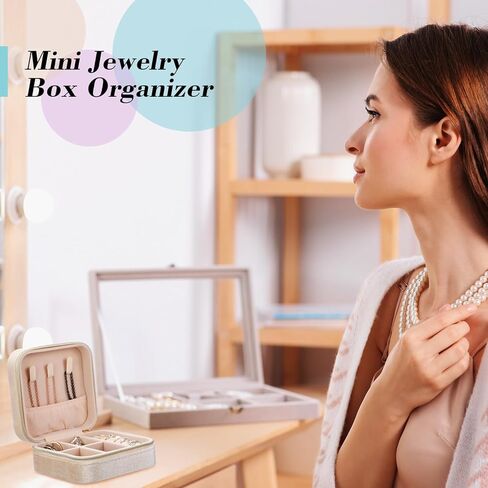 Kenning 12 Pcs Small Velvet Travel Jewelry Box Mini Jewelry Travel Case Portable Jewelry Organizer Pouches Bridesmaid Proposal Gift Boxes Earring Display Holder for Women Girls Gifts Accessories in Kuwait