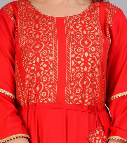 Sophia-Art Rayon Floral Print Only Kurti Dress for Women and Girls Elegant Indian Ethnic Wear Traditional Weeding outfits in Saudi Arabia