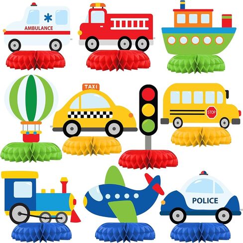 Transportation Party Decorations - Honeycomb Centerpieces for Transportation Birthday Decor - Transportation Table Decoration for Kids - Transportation Theme Décor in Saudi Arabia