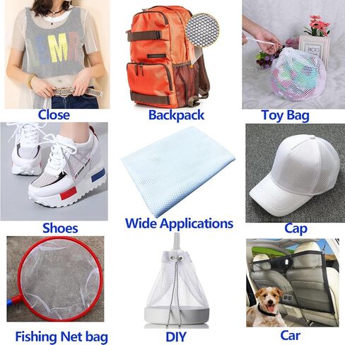 Mesh Fabric Netting Black Fabric Netting Soft Mesh Fabric for Sewing, Crafts，Shopping Bag, Backpack Pocket and Straps and Netting Clothes (Black(19×61INCH)) in Kuwait