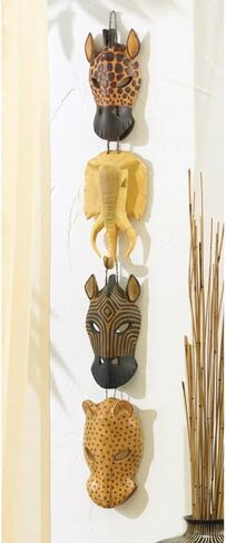 الهدايا والديكور 34759 لوحة جدارية لأقنعة الحيوانات، بدون حجم، متعددة الألوان in Kuwait
