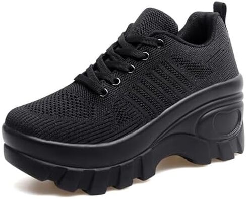 Orthopedic Walking Shoes for Women Chunky Platform Comfort Wedge Walking Shoes for Women Non-Slip Breathable Slip-On Womens Trail Running Shoes in Saudi Arabia