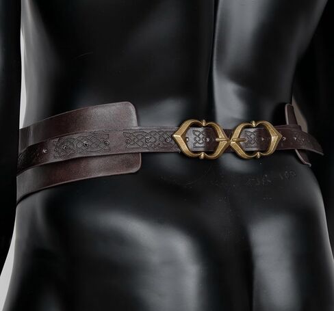 L'VOW الفايكنج حزام خصر عريض الشمال الخصر درع حزام جلد البربري لعصر النهضة القرون الوسطى LARP المحارب تأثيري in Kuwait