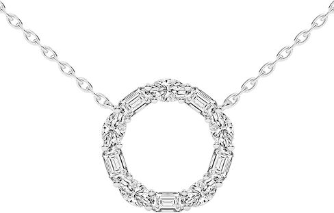 Circle Loop Lab Grown Diamond Pendant Necklace For Women In 14K Gold Platinum (3 cttw, F-G Color, VS1-VS2 Clarity) IGI Certified in Saudi Arabia
