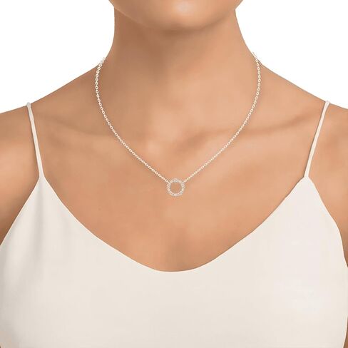 Circle Loop Lab Grown Diamond Pendant Necklace For Women In 14K Gold Platinum (3 cttw, F-G Color, VS1-VS2 Clarity) IGI Certified in Saudi Arabia
