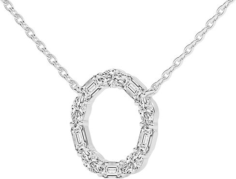 Circle Loop Lab Grown Diamond Pendant Necklace For Women In 14K Gold Platinum (3 cttw, F-G Color, VS1-VS2 Clarity) IGI Certified in Saudi Arabia