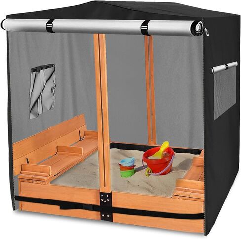 Kids Wood Sandbox Cover,Waterproof Anti-UV Cover Suitable for with Canopy and Foldable Bench Seats Sand Boxes.Cover Only(48" W x 48" D x 48" H) in Saudi Arabia