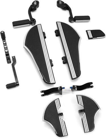 Defiance Chrome floorboards for Harley Davidson with heel-toe shifter Lever highway footrests for touring bagger street road glide road king softail Fatboy FLST models (CHROMED) in Kuwait