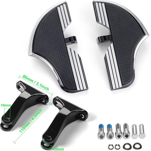 Defiance Chrome floorboards for Harley Davidson with heel-toe shifter Lever highway footrests for touring bagger street road glide road king softail Fatboy FLST models (CHROMED) in Kuwait