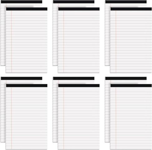 6PCS Legal Pads, White Legal Notepads 5 x 8 Inch Small Lined Note Pads 30 Sheets Perforated Writing Pads for School College Office in Kuwait