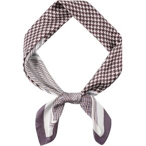 GERINLY Houndstooth Grid Neckerchief for Men, Classic Ascot Scarf Geometry Print, Business Casual Accessory