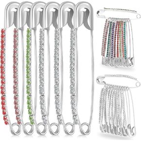 22Pcs Silver Rhinestone Safety Pins Brooch Pins Faux Crystal Pearl Brooches Gold Brooch Sweater Shawl Clips Women Safety Pins for Women or Skirts Sweater Scarf Lapel Hat Accessories
