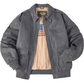 Landing Leathers Men Air Force A-2 Distressed Leather Flight Bomber Jacket (Also available in Big & Tall)