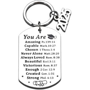 Class of 2025 Graduation Gifts for Senior 2025 Women Her Him Inspirational Christian Gifts for College High School Student Teen Boys Girls Graduation Gifts Keychain Bulk Christmas Stocking Stuffers