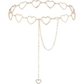 Waist Chain Belt, 1Pcs Women Metal Link Body Chain Belt Adjustable Dangling Jewelry Link Belt for Jeans Dress