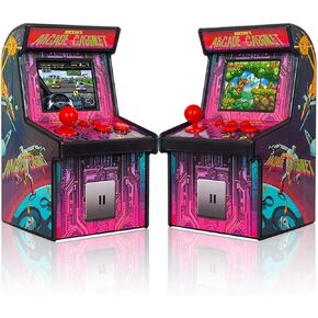Mini Arcade Cabinet Arcadenia - ألعاب ريترو قابلة للتجميع، آلة ألعاب Micro Arcade محملة مسبقًا بـ 220 لعبة تعليمية وألغاز وألعاب رياضية مدمجة - أركيد محمول كهدية مذهلة للأولاد والبنات
