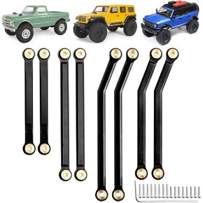 HobbyPark High Clearance Links Set Upgrades for Axial SCX24 C10 AXI00001 Wrangler JLU AXI00002 Bronco AXI00006 1/24 RC Crawler Car (Black)