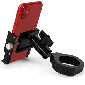 UTV Phone Mount, Aluminum Heavy Duty UTV Phone Holder Fit for 1.75"-2" Roll Cage, Compatible with Polaris RZR/Can Am X3/Kawasaki Teryx/Talon Pioneer 1000, No Block Camera & Buttons