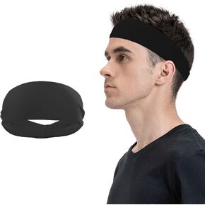 Custom Sport Headbands for Men Women, Personalized Add Your Name Logo Text Moisture Wicking Workout Sweatbands Hairbands for Gym, Cycling, Running, Basketball, Football Accessories, White