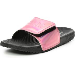 Hurley Slides for Girls and Boys, Slip-On Kids Slippers with Adjustable Strap, Kid's Sandals for Indoor and Outdoor, Adjustable Sporty Slides for Kids, Flexible Buttom