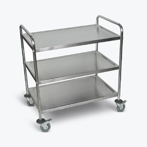 FSE Luxor 373-ST-3 37"H Large Stainless Steel Cart - 3 Shelves