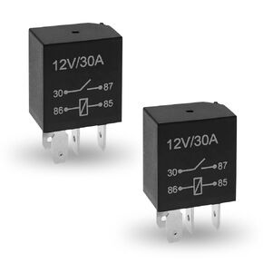 Pack-4 Starter Relay, 4 Pin Relay, Car Relay 12v, Pump Start Relay, Ignition Switch Relay, Cooling Fan Relay, 12 Volt Accessory Relay, Universal for Most Car Models (Black #1)
