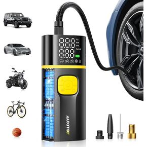 AUXITO A502 Tire Inflator Portable Air Compressor Air Pump for Car Tires 25000mAh Portable Tire Inflator for Car Truck Bike Motorcycle with Tire Pressure Gauge & LED Light, Car Accessories