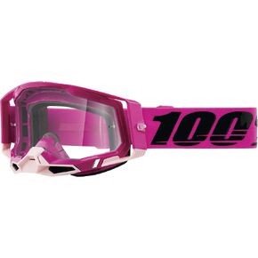 100% Racecraft 2 Kalkuta Goggles OSFM Kalkuta/Black/White/Green/Silver Mirror Lens