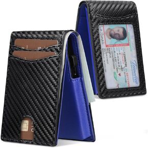 GSG 2-in-1 Magsafe minimalist wallet for men,Carbon Fiber RFID Wallet with Money Clip,Pop Up Card Holder,slim,magnetic wallet for iphone,Minimalist,6-9 Cards,ID Window,Cash Slot,(Carbon Obsidian)