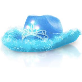 قبعة رعاة البقر المضيئة LED من Windy City Novelties مع تاج وامض
