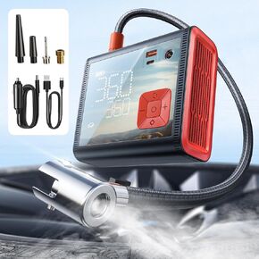 Tire Inflator Portable Air Compressor, 4in1 150PSI Cordless 12V DC Electric Auto Pump w/Digital Pressure Gauge, 4X Fast Inflation, 25,000mAh Battery, for Pickups/Truck/SUV/Car/Bike/Motorcycle