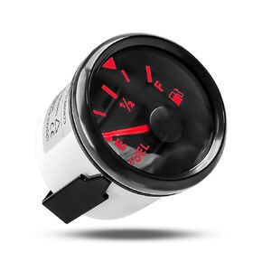 73-10ohm Fuel Gauge Marine Fuel Gauge Boat Fuel Gauge Gas Tank Meter Gauge with LED Backlight for AUTO Car Boat Truck Vehicle RV (Black)