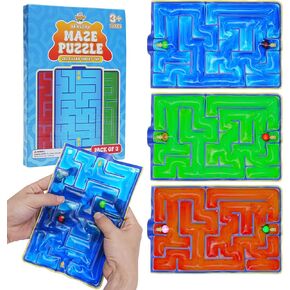 IPIDIPI TOYS Gel-Filled Maze Puzzle – Quiet Sensory Squishy Fidget Toy for All Ages, Tactile Gel Pads, Stocking Stuffers, Party Favors, and Gifts - Pack of 3
