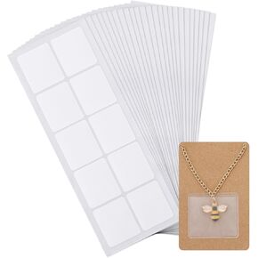 100 Pieces Self-Adhesive Necklace Chain Pouch, Plastic Necklace Chain Packing Pockets Clear Necklace Chain Earring Jewelry Holder Bags for Necklace Display Cards Holding Loose Necklace Chain Jewelry
