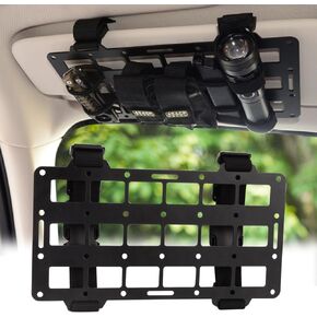 Pridefend Aluminum Alloy Molle Visor Organizer ,Rigid Aluminum Alloy MOLLE Panel Compatible with Backpack Tactical, Versatile Car Sun Visor Organizer for Trucks Vehicle SUV Interior Accessories