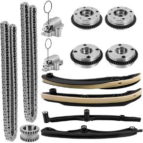 Engine Timing Chain Kit with Phasers, Fits for Ford F150 3.5L Ecoboost 2017-2023, for Expedition Lincoln Navigator 2018-2023, Replace# HL3Z6268A HL3Z-6268-A ML3Z6256A ML3Z6C525A