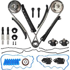 5.4 Timing Chain Kit with Cam Phaser Valve Cover Gasket Compatible with Ford F-150 F-250 F-350 2004-2011 Lincoln Navigator 5.4L 3V 24 Valve Triton