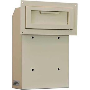 ProtexSafe Through Door Drop Box (WSS-159)-Off white, for Keys, car remotes, Cash, Checks and envelopes, Metal Baffle,Pre-drilled mounting Holes,Double Steel Door,Adjustable Metal Frame