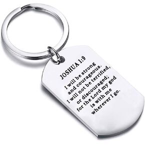 BEKECH Joshua 1:9 Bible Verse I Will Be Strong And Courageous Religious Jewelry Christian Gift