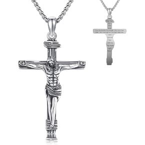 St Michael/Crucifix/Four Way Cross/Celtic Cross Necklace for Men Sterling Silver Obsidian Malachite Saint Necklace for Men Saint Michael Jewelry for Men