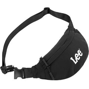 Lee Adjustable Fanny Packs for Women & Men, Water-Resistant Waist Belt Pack Crossbody Bag, Jet Black