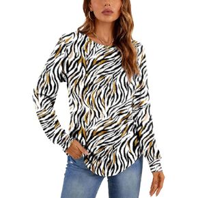 KUOTAI Womens Long Sleeve T Shirts Casual Tops Dressy Fashion Blouses Tunic for Leggings